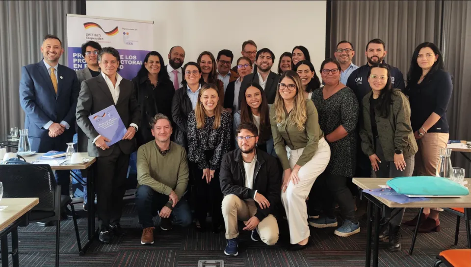 Participants at the Protecting Elections Workshop in Bogotá.